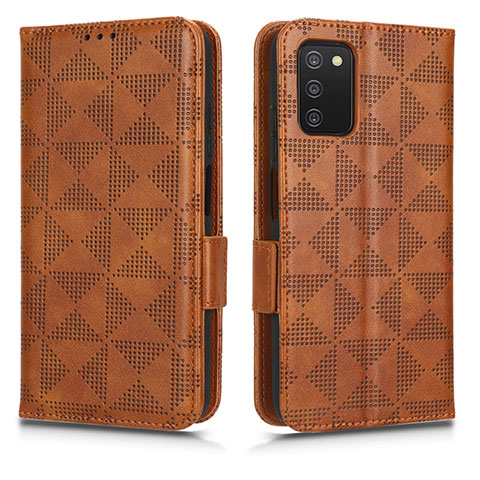 Funda de Cuero Cartera con Soporte Carcasa C02X para Samsung Galaxy F02S SM-E025F Marron