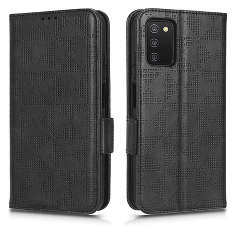 Funda de Cuero Cartera con Soporte Carcasa C02X para Samsung Galaxy F02S SM-E025F Negro