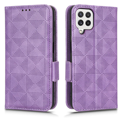 Funda de Cuero Cartera con Soporte Carcasa C02X para Samsung Galaxy M12 Morado