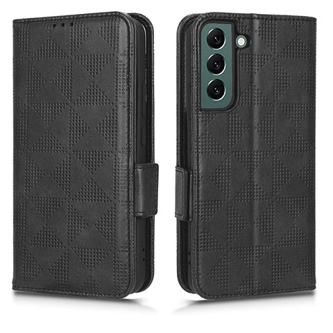 Funda de Cuero Cartera con Soporte Carcasa C02X para Samsung Galaxy S22 Plus 5G Negro