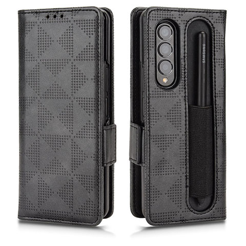 Funda de Cuero Cartera con Soporte Carcasa C02X para Samsung Galaxy Z Fold4 5G Negro