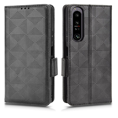 Funda de Cuero Cartera con Soporte Carcasa C02X para Sony Xperia 1 IV SO-51C Negro