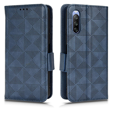 Funda de Cuero Cartera con Soporte Carcasa C02X para Sony Xperia 10 III Lite Azul