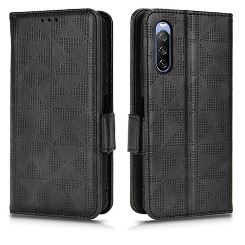 Funda de Cuero Cartera con Soporte Carcasa C02X para Sony Xperia 10 III Negro