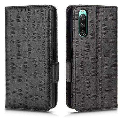 Funda de Cuero Cartera con Soporte Carcasa C02X para Sony Xperia 10 IV SOG07 Negro