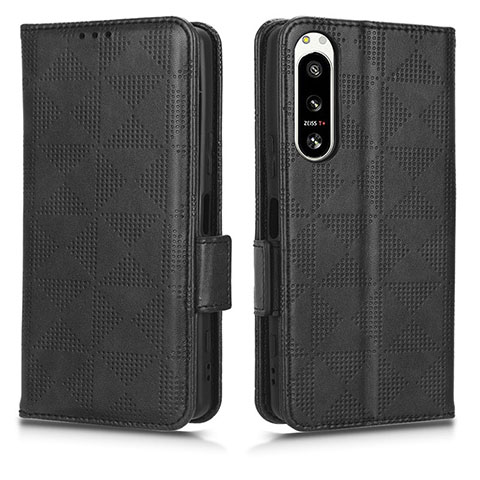 Funda de Cuero Cartera con Soporte Carcasa C02X para Sony Xperia 5 IV Negro