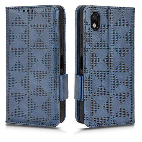 Funda de Cuero Cartera con Soporte Carcasa C02X para Sony Xperia Ace III SO-53C Azul