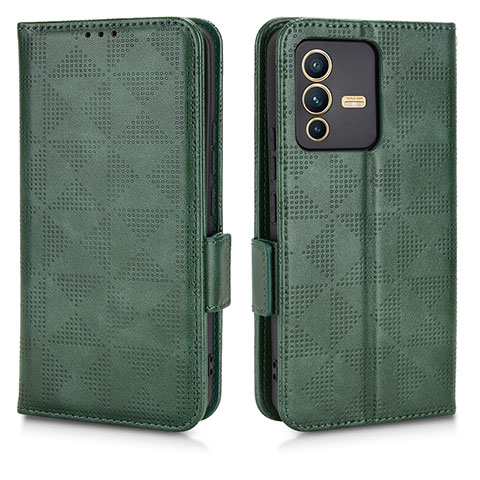 Funda de Cuero Cartera con Soporte Carcasa C02X para Vivo V23 Pro 5G Verde