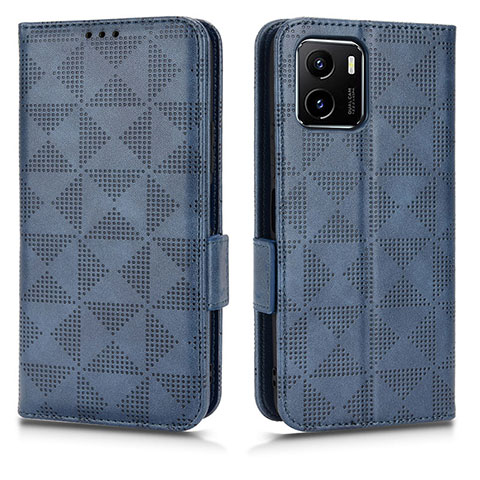 Funda de Cuero Cartera con Soporte Carcasa C02X para Vivo Y01 Azul