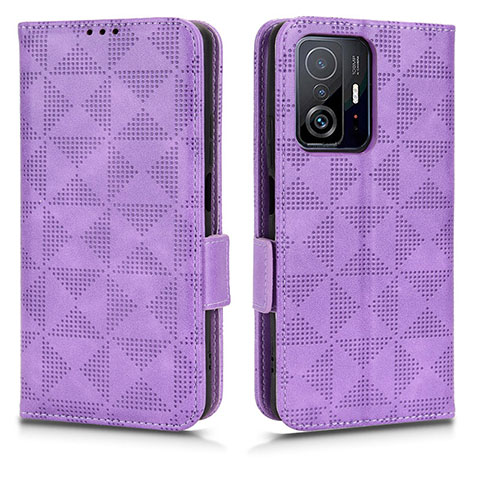 Funda de Cuero Cartera con Soporte Carcasa C02X para Xiaomi Mi 11T 5G Morado