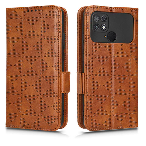 Funda de Cuero Cartera con Soporte Carcasa C02X para Xiaomi Poco C40 Marron