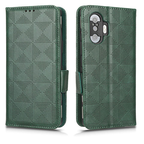 Funda de Cuero Cartera con Soporte Carcasa C02X para Xiaomi Poco F3 GT 5G Verde