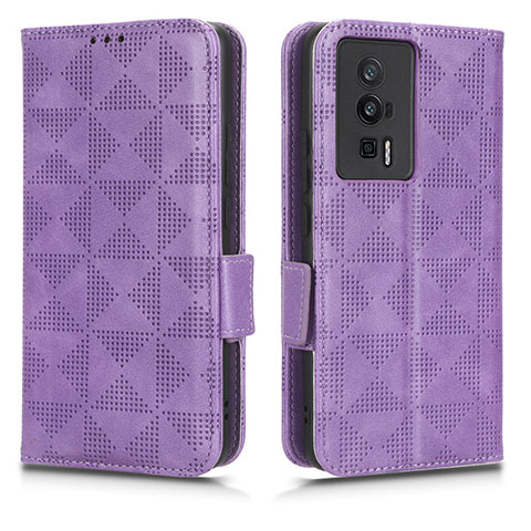 Funda de Cuero Cartera con Soporte Carcasa C02X para Xiaomi Poco F5 Pro 5G Morado