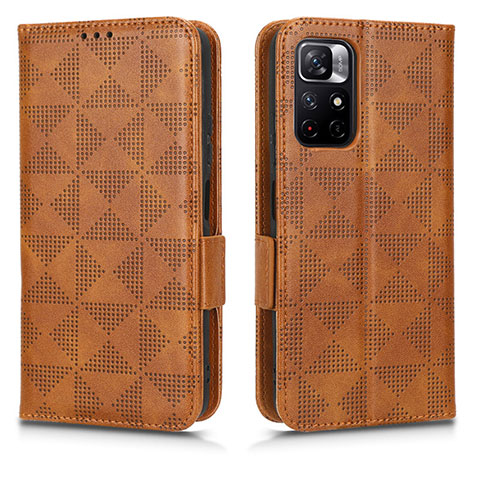 Funda de Cuero Cartera con Soporte Carcasa C02X para Xiaomi Poco M4 Pro 5G Marron