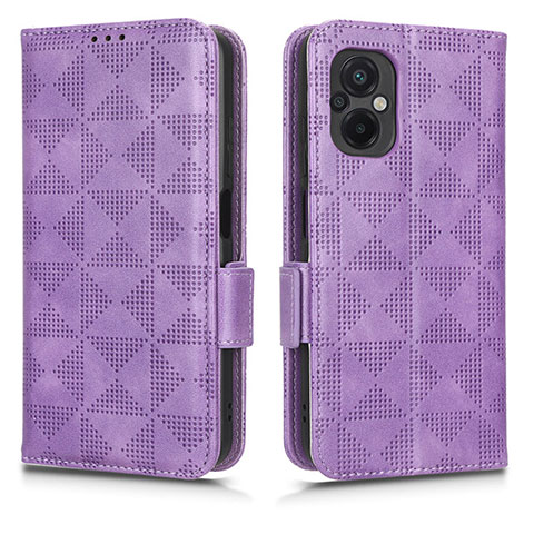 Funda de Cuero Cartera con Soporte Carcasa C02X para Xiaomi Poco M5 4G Morado