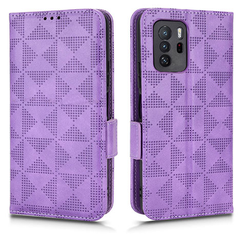 Funda de Cuero Cartera con Soporte Carcasa C02X para Xiaomi Poco X3 GT 5G Morado