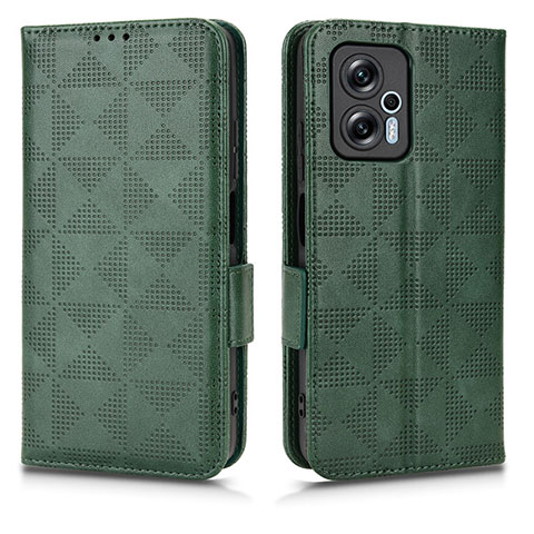 Funda de Cuero Cartera con Soporte Carcasa C02X para Xiaomi Poco X4 GT 5G Verde