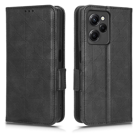 Funda de Cuero Cartera con Soporte Carcasa C02X para Xiaomi Poco X5 Pro 5G Negro