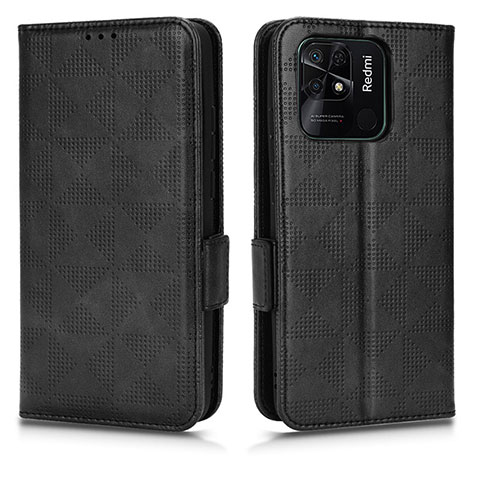 Funda de Cuero Cartera con Soporte Carcasa C02X para Xiaomi Redmi 10 India Negro