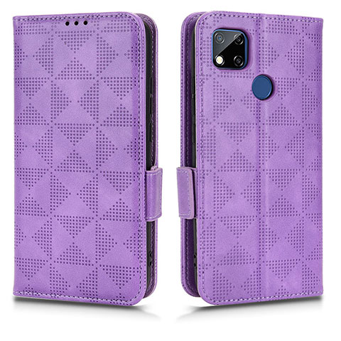 Funda de Cuero Cartera con Soporte Carcasa C02X para Xiaomi Redmi 9C Morado