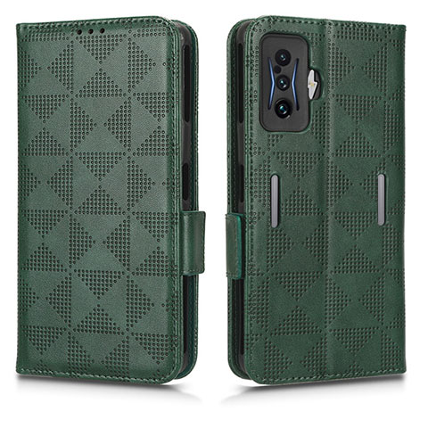 Funda de Cuero Cartera con Soporte Carcasa C02X para Xiaomi Redmi K50 Gaming 5G Verde