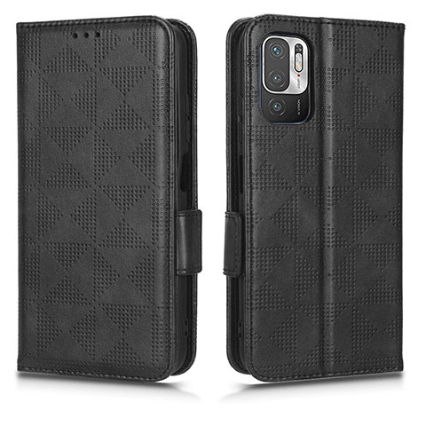 Funda de Cuero Cartera con Soporte Carcasa C02X para Xiaomi Redmi Note 10 5G Negro