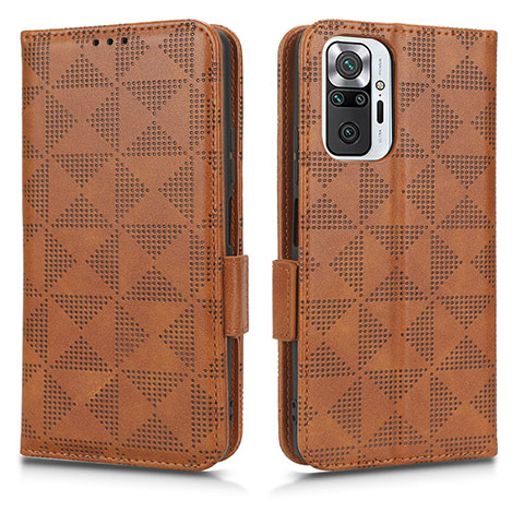 Funda de Cuero Cartera con Soporte Carcasa C02X para Xiaomi Redmi Note 10 Pro 4G Marron