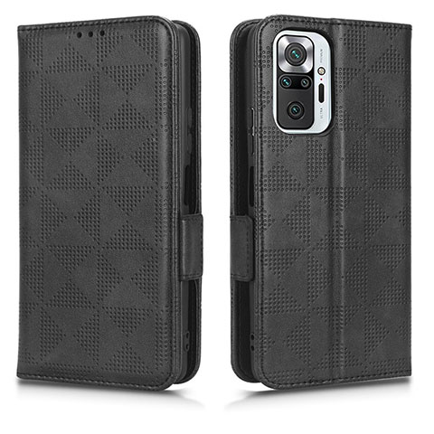 Funda de Cuero Cartera con Soporte Carcasa C02X para Xiaomi Redmi Note 10 Pro 4G Negro