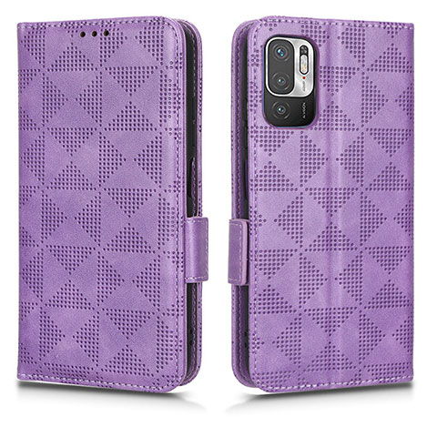 Funda de Cuero Cartera con Soporte Carcasa C02X para Xiaomi Redmi Note 10T 5G Morado