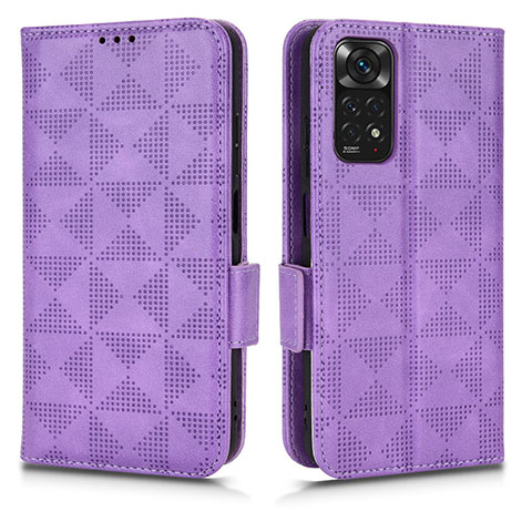 Funda de Cuero Cartera con Soporte Carcasa C02X para Xiaomi Redmi Note 11 4G (2022) Morado