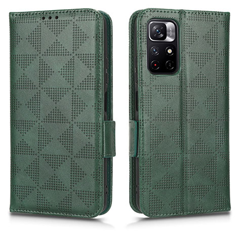 Funda de Cuero Cartera con Soporte Carcasa C02X para Xiaomi Redmi Note 11 5G Verde