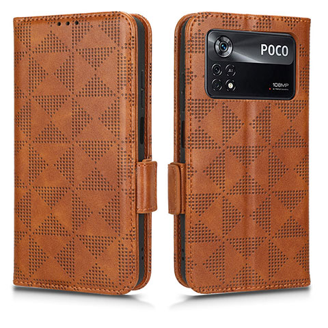 Funda de Cuero Cartera con Soporte Carcasa C02X para Xiaomi Redmi Note 11E Pro 5G Marron