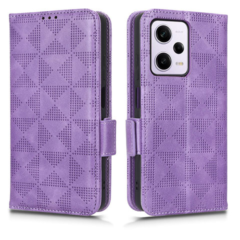 Funda de Cuero Cartera con Soporte Carcasa C02X para Xiaomi Redmi Note 12 Pro+ Plus 5G Morado