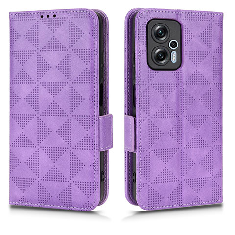 Funda de Cuero Cartera con Soporte Carcasa C02X para Xiaomi Redmi Note 12T Pro 5G Morado