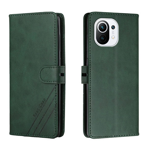 Funda de Cuero Cartera con Soporte Carcasa C03 para Xiaomi Mi 11 Lite 4G Verde