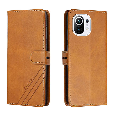 Funda de Cuero Cartera con Soporte Carcasa C03 para Xiaomi Mi 11 Lite 5G Caqui