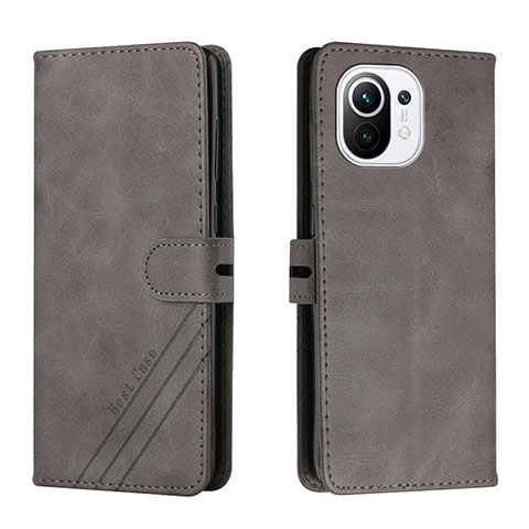 Funda de Cuero Cartera con Soporte Carcasa C03 para Xiaomi Mi 11 Lite 5G Gris