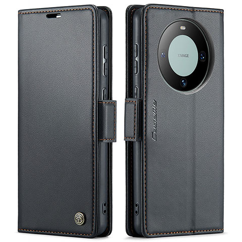 Funda de Cuero Cartera con Soporte Carcasa C03S para Huawei Mate 60 Negro