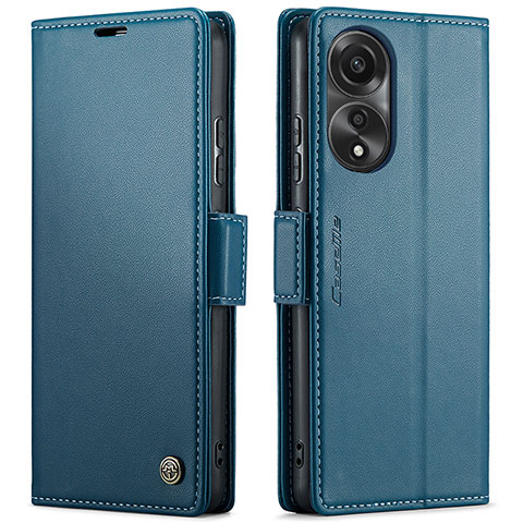 Funda de Cuero Cartera con Soporte Carcasa C03S para Oppo A78 4G Azul