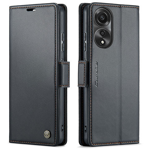 Funda de Cuero Cartera con Soporte Carcasa C03S para Oppo A78 4G Negro