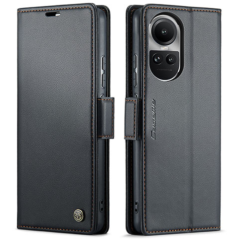 Funda de Cuero Cartera con Soporte Carcasa C03S para Oppo Reno10 5G Negro