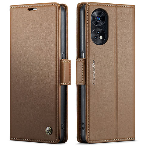 Funda de Cuero Cartera con Soporte Carcasa C03S para Oppo Reno8 T 4G Marron