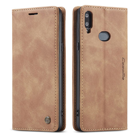 Funda de Cuero Cartera con Soporte Carcasa C03S para Samsung Galaxy A10s Marron Claro