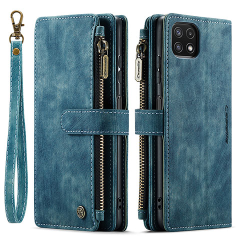 Funda de Cuero Cartera con Soporte Carcasa C03S para Samsung Galaxy A22 5G Azul