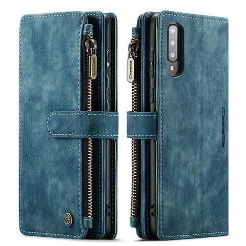 Funda de Cuero Cartera con Soporte Carcasa C03S para Samsung Galaxy A30S Azul