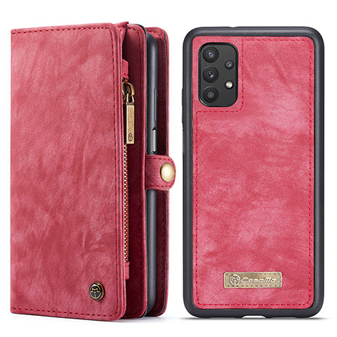 Funda de Cuero Cartera con Soporte Carcasa C03S para Samsung Galaxy A32 5G Rojo