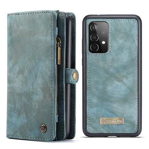 Funda de Cuero Cartera con Soporte Carcasa C03S para Samsung Galaxy A52 4G Azul