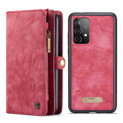 Funda de Cuero Cartera con Soporte Carcasa C03S para Samsung Galaxy A52 4G Rojo