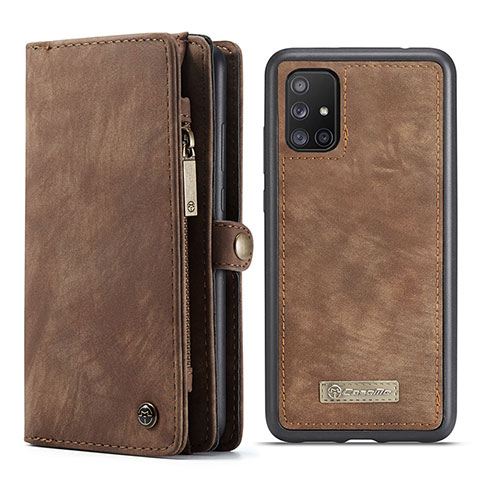 Funda de Cuero Cartera con Soporte Carcasa C03S para Samsung Galaxy A71 5G Marron