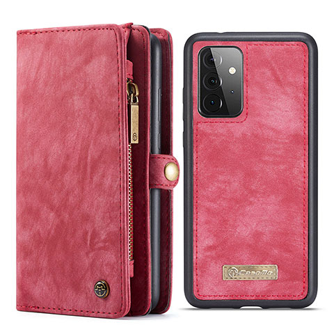 Funda de Cuero Cartera con Soporte Carcasa C03S para Samsung Galaxy A72 4G Rojo